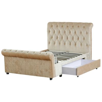 China Storage Free Sample UK Buy Super King Velvet Bed Frame for sale