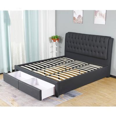 China Free Sample Drawers Tufted Twin Platform Single Bed With Drawer for sale