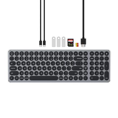 China Hot Selling Anti-ghosting Aluminum Alloy 9-in-1 Hub Docking Function Backlit Keyboard for Mac Os /ios/Android/Windows for sale