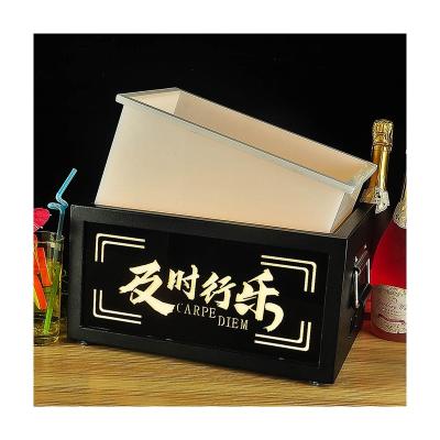 China Viable Square Ice Bucket Ice Bucket Bar Wine Luxury Luminous Cheap Ice Bucket New for sale