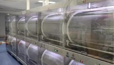 China 4 Section Rotating Cage Soft Capsule Tumbler Dryer With PLC Touch Screen And 750W Blower for sale