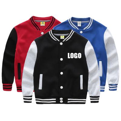 China Autumn Clothing Baseball Jacket Custom Print Winter Boys Girls Cotton Fleece College Warm Kids 8-15T Jacket for sale