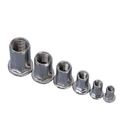 China Wholesale High Quality Heavy Industry 304 Stainless Steel Rivet Nut M16 Rivet Nut Half Hex Flat Head Rivet Nuts with Reasonable Price for sale