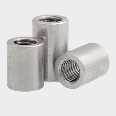 China Hot Selling 201 Cylindrical Sleeve Stainless Steel Nut Round Coupling Nuts Threaded Round Nuts Wholesale for sale