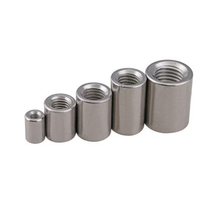 China Heavy Industry 304 Stainless Steel Tubing Cylindrical Nut Round Weld Nut Threaded Socket Rod Bar Stud Round Coupling Connector Tube Nuts for sale