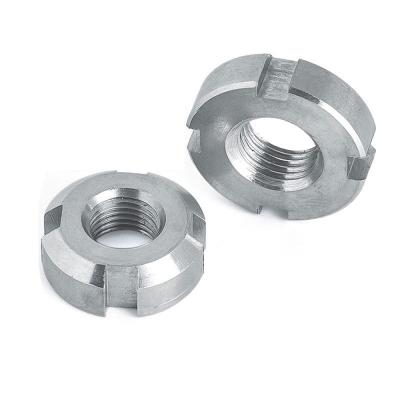 China Wholesale Hot-selling Heavy Industry 304 Stainless Steel M10-M80 Round Slotted Lock Head Bearing Nut for sale