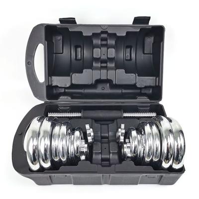 China 2023 Best Selling 15/20/30/50kg Adjustable Weight Plating Cast Iron High Quality Cheap Adjustable Weight Dumbbell Set for sale