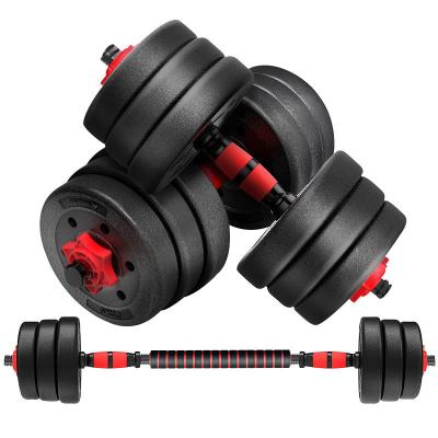 China Durable Multi-Shape 2 in 1 Barbell Dumbbells Exercise 10KG 15KG 20KG 30KG 40KG Environmental Protection Cement Material Dumbbells for sale