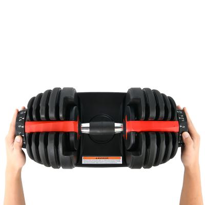 China Hot Selling Dumbbell 40kg Portable Automatic Quick Adjustable Gym Training Dumbbell Durable For Home Fitness for sale