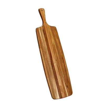 China Factory Direct Sustainable Acacia Wood Cutting Board and Large Charcuterie Board with Handle - Long Serving Board for Any Occasion for sale