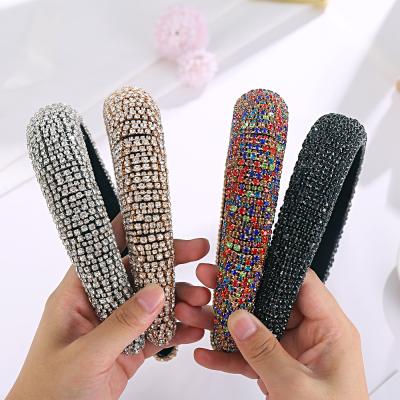 China Colorful Face Women's Washing Diamond Girls Accessories Environmentally Friendly European American Rhinestone Headband for sale