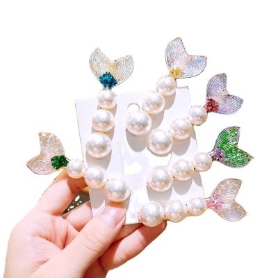 China Environmentally Friendly Women Beads Hair Clip Mermaid Barrette Stick Bobby Hairpins For Women Girls Snap Hair Accessories for sale