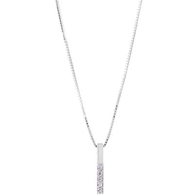 China Simple and exquisite CLASSIC temperament S925 clavicle diamond vertical bar micro sterling silver necklace for sale