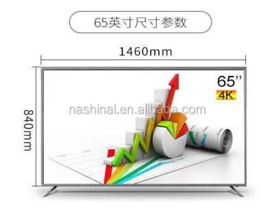 China Hotel Brand TV Nashinal 65 Inch Smart Ultra Thin Panel 4K UHD TV Hotel Brand A+ DLED TV for sale