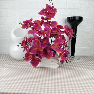 China Real touch Rochid high quality artificial flower arrangement in retrangle ceramic pot for home decor 49cm*30cm*53cm for sale