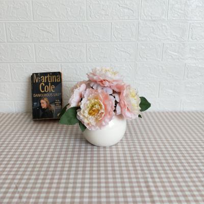 China Home decoration article artificial flower peony layout in pot diameter 25cm*25cm for sale