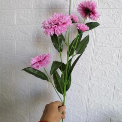 China Real Silk Look Wholesale Faux Flower 5 Heads Natural Silk Carnation For All Events And Party Decoration for sale