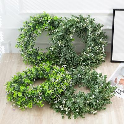 China Outdoor and indoor wholesale competitive price artificial plastic green garland for indoor and outdoor decoration for sale