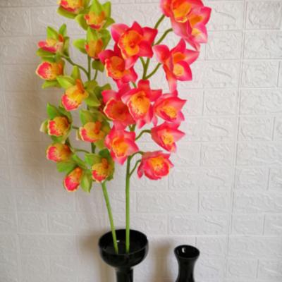 China Artificlal Floral High Quality Wholesale Minimalist 12 Heads Single Orchid for Mothers Day Gifts Decorative Flowers and Garlands for sale