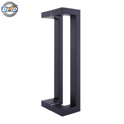 China DMD198D Stainless Steel Front Entrance Modern High Quality Matte Black Glass Door Pull Handle for sale