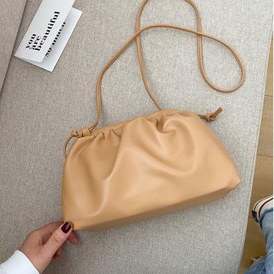 China New Design Fashion INS Leather Thick Casual Handbag French Women High Quality Cloud Soft Shape Clutch Purse Cross - Body Shoulder Bag for sale