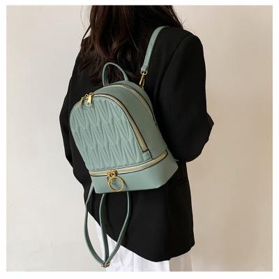 China Girls Wholesale High Quality China Factory Fashion Mini Backpack Purse Bag For Women PU Leather Fashion Backpack Quilted Shoulder Bag for sale