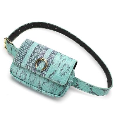 China 2020 Snakeskin belt bag logo dual-purpose wear cross - snakeskin effect - fashionable custom turquoise effect - body belt bag gurteltaschen for sale