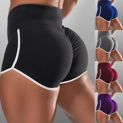 China New Anti-Wrinkle Summer Sports Women Elastic Seamless Fitness Leggings High Waist Lift Up Gym Training Tights Pocket Shorts for sale