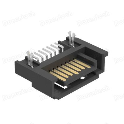 China SMT Delentech SATA 7P Male SMT Type With Peg SATA Connector for sale