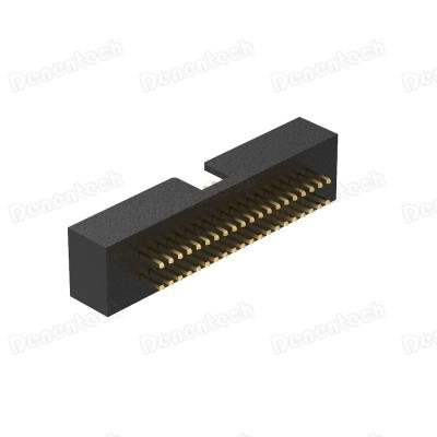 China Desentech 1.27mm PCB Box Header H5.60 Double Row DIP Straight Connector for sale