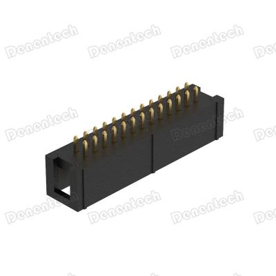 China Delentech PCB Double Row DIP Box Header Straight Connector 2.54mm H9.0 W8.80 for sale