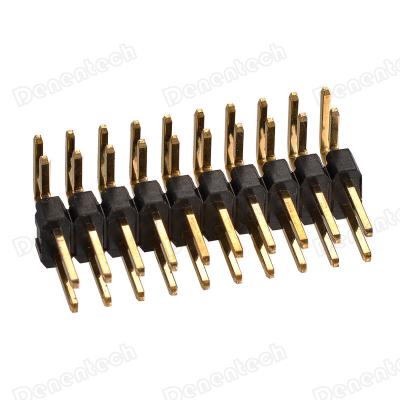 China Denentech 2.54mm Pitch Connector Type DIP Dual DIP Right Angle Row H2.5mm Pin Header Connector For PCB for sale