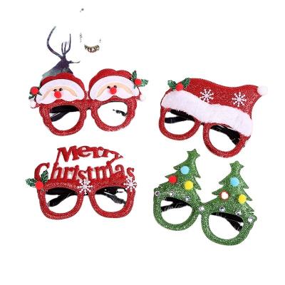 China Nonwoven Fabric 2020 Party Holiday Atmosphere Props Personalized Christmas Glasses for sale