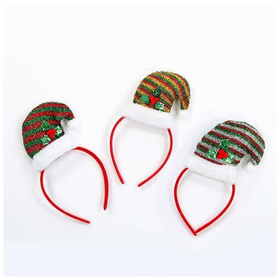 China Funny Cloth Quality Christmas Items Hat Headband Christmas Decoration Hair Clasp Lovely for sale