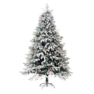 China PVC& Mixed PE Christmas Decorations 150CM Pine Cone Flocking Tree Simulation Tree Christmas Supplies Hanging Scene Custom Production for sale