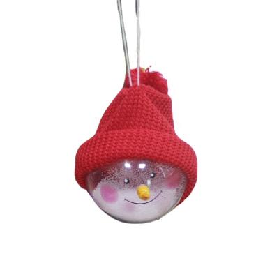 China Creative Plastic Christmas Balls Christmas Children's Toys Snowman Decorations Christmas Ball Pendant Gifts for sale