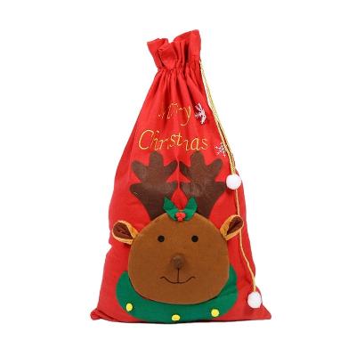 China Hot Selling Cloth Cartoon Deer With Storage Bag Kid Christmas Gift Bags Items Christmas Decoration for sale