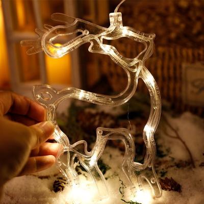 China 6 Deer Bells Pine Holiday Ornaments Hanging Lights LED Christmas Tree Cup Lights Room Window Decoration Lights for sale