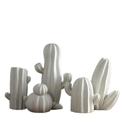 China Wholesale Nordic Simple Minimalist Light Green Nordic Cactus Ceramic Ceramic Crafts Factory Style for sale