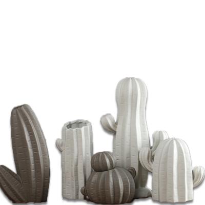 China Minimalist YIWU UNION Customized Nordic Modern Ceramics Creative Cactus Ornaments White Simple Style Vases Wholesale for sale