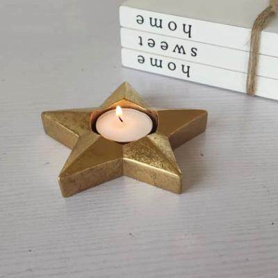 China European Ramadan Decor Desk Decor Resin Candle Ramadan Candle Home Decoration Style Golden Moon for sale