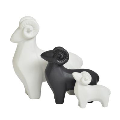 China Antique Imitation Animal Figurine - Art Sculpture Creative Small Sheep Ornaments Desktop Soft Decorations for sale