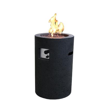 China MODENO 40000BTUs Classic Lava Tube Fire Pit Gas Portable Black Outdoor Round Stocked for sale