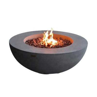 China Elementi GRC Gas Fire Mine Bowl 45000 BTUs Large Firebowl Propane Stocked Concrete Outdoor Fire Bowls for sale