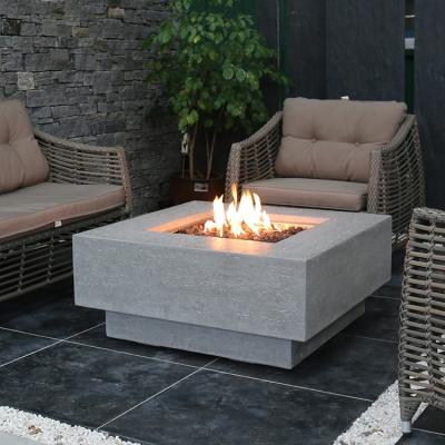 China Elementi Patio Gas Propane Stored 36 Inch Concrete Fire Pit Firepit Table With Lava Rocks for sale