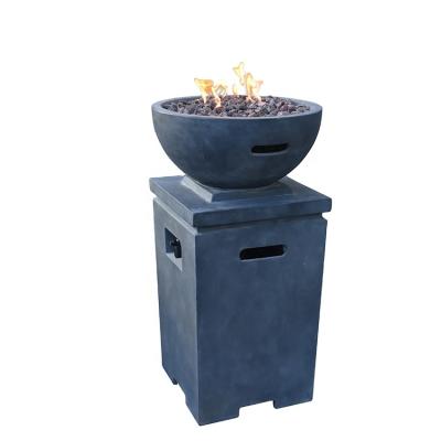 China MODENO Modern Stocked Fire Pit Roll Out Door Garden Furniture Gas Fire Pit Table Pan With Hidden Propane Tank for sale