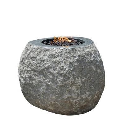 China Stocked Elementi Art Outdoor Firepit Gas Patio Natural Stone Round Fire Pit for sale