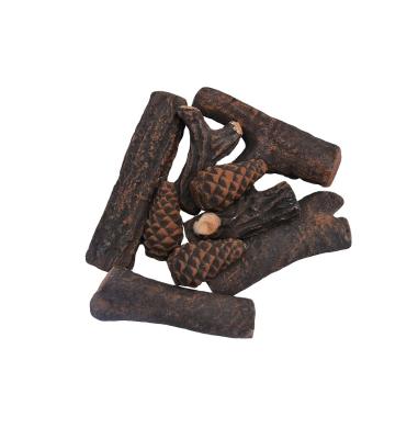 China Nature shape / burn clean / do not release any ash or residue / cool quickly MODENO handcrafted nature wood shape ceramic fire pit accessories gas fire logs for sale