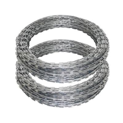 China Factory Direct Large Protection Flat Razor Barbed Price Per Roll Barbed Wire Fence Design Barbed Wire Fence for sale