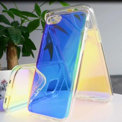 China Transparent Anti-drop Anti-scratch Mirror Phone Case For iPhone 7/8/SE X/XR/XS 11 12 Laser Rainbow Phone Cover for sale